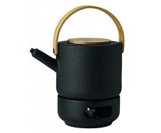 Stelton Theo Set Teekanne und Stövchen Set, schwarz
