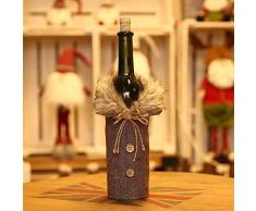 SPFAZJ Weihnachten Tischdekoration Weihnachten Dekorationen setzen Rotwein Haare Kragen Legen Sie Flasche Wein Wine Bag Geschenktüte Geschenktüte Chris TMAs Tischdekoration