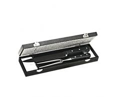 Tranchierbesteck Tranchierset Edelstahl Fleischmesser und Gabel 2 Teiliges Geschenkset in Schwarzer Bo X