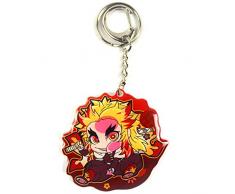 MXLY Rengoku Kyoujurou Gesichtsaufkleber Glasserie Anime Dämon Slayer Charakter Schlüsselanhänger für Cosplay Geschenk für Freund