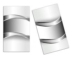 Herdabdeckplatte Schneidebrett Spritzschutz aus Glas, Multi-Talent HA44866304 Abstrakt Grau Variante 2er Set (2 Panels)