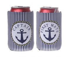 KESOTO 2X Tragbare Flaschenkühler Dosenkühler Getränkekühler mit Deckel, aus Neopren