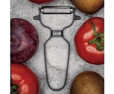 Kartoffelschäler - Gemüseschäler Sparschäler mit grob gezackter Klinge und ergonomischem Antihaft-Griff für Obst und Gemüse wie Pfirsiche, Kiwis und Tomaten, Edelstahl rostfrei spülmaschinengeeignet