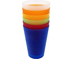 FD Plastik Trinkbecher │ 30 Stück │ 0,4 l │ Mix Paket │ mehrere Farben │ stapelbar │ Party-Becher │ Mehrweg-Becher │ Kinder-Becher