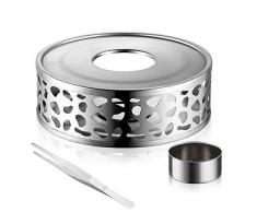 Queta Tee Stövchen aus Edelstahl mit Teelichthalter Und Edelstahlpinzette, für Tee, Kaffee, Milchisolierung(Teewärmer)