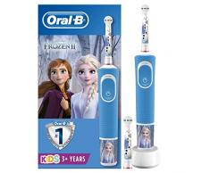 Oral-B Kids Frozen Elektrische Zahnbürste mit Disney-Stickern, 2 Aufsteckbürsten, für Kinder ab 3 Jahren, blau