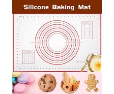 Odosalii Silikon Backmatte Antihafte Backmatte rutschfeste Backunterlage Ausrollmatte Teigmatte Silikonmatte Backfolie zum Kochen und Backen als Teigmatte, BPA Frei