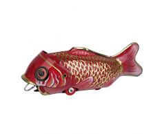 perfeclan Vintage Pull Back WAL Essen KÖDER Fisch Mechanisches Blech Spielzeug Sammlerstück Geschenk