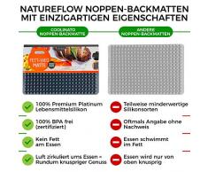 Coolinato Silikon-Backmatte Noppen Dauerbackfolie Spülmaschinenfest 40 x 25 x 0,7 cm