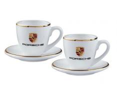 Porsche Espressotassen-Set mit Wappen, weiß/Gold - WAP0505950H