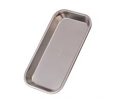 HEALLILY Edelstahl Tablett 304 Rechteckig Küche Badezimmer Labor Instrumenten Tablett 2 Pcs