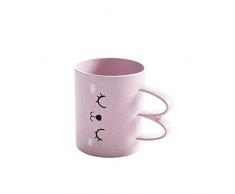 HZSSJC Umweltfreundliche Zahnbürste Cup Tragbarer Paare Zahnbürste Tumblers Milchkaffeetasse Badezimmer Zubehör-Set (Color : Pink Rabbit)