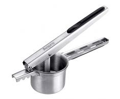 Anpro Kartoffelpresse Spätzlepresse mit großem Fassungsvermögen aus 304 Edelstahl rostfrei für Kartoffelpüree, Obstsäfte, Gemüsebrei, Länge: 26 cm, MEHRWEG