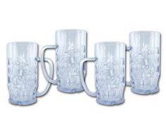 Unbekannt Bierkrug 0,5l SAN Kunststoffglas 4er-Sparset