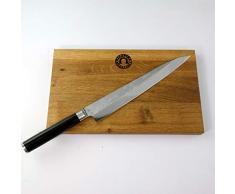 Kai Shun Geschenkset | Pro SHO VG-0005 Deba Yanagiba Messer 24 cm | + von Hand gefertigtes Schneidebrett aus Fassholz, 30x18 cm | 235,- €