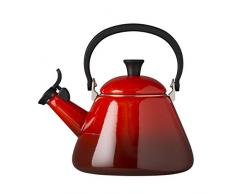 Le Creuset Wasserkessel, Füllmenge: 1,6 l, Emaillierter Stahl/Phenolgriffe, Kone, Kirschrot