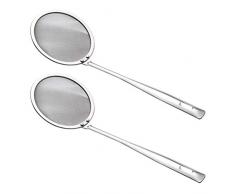 Hemoton 2 Stücke Fettabschäumer Löffel Edelstahl Feinmaschiges Sieb Ölsieb Küchenwerkzeug für Restaurant Bar Hause