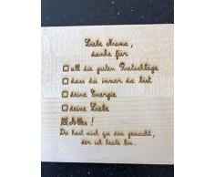 Frühstücksbrett mit Gravur - Liebe Mama, Danke für . - Holz - hochwertige Qualität - Schneidebrett - Muttertag