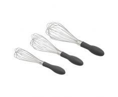AmazonBasics – Schneebesen-Set aus Edelstahl, Grau, 3 Stück