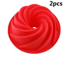 WENTS Silikon Backform Kuchenform Silikonbackform Tortenformen Gugelhupfform Muffinform Besondere Backform für Küche Torte Brot Backen Pudding 9 Zoll, 2pcs