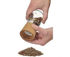 WMF Ceramill Nature Gewürzmühle, unbefüllt, Holz, Glas, Keramikmahlwerk, Mühle für Salz, Pfeffer, Chillischoten, H 14 cm
