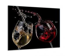 TMK | Herdabdeckplatte 60x52 Einteilig Glas Elektroherd Induktion Herdschutz Spritzschutz Glasplatte Deko Schneidebrett Wein Schawrz