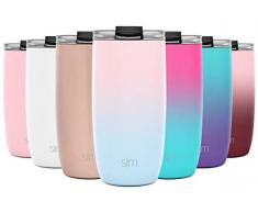 Simple Modern 470 ml (16oz) Voyager Thermobecher-Klappdeckel und Trinkhalme schließen Kaffeebecher to go Thermoskanne Trinkflasche Edelstahl vakuumisoliert Tasse für Kaffee Ombre: Süßes Toffee
