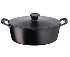 Tefal E2125414 Jamie Oliver by Cast Iron Induction Oval, Cocotte, 30cm, gusseisen, 5.1 liters, Schwarz