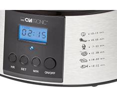 Clatronic Dampfgarer DG 3547, Inkl. 3 Dampfgarbehälter / 1 Deckel / 1 Reisschale, LCD-Display, Edelstahl