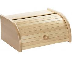 LAUBLUST Brotkasten aus Holz - ca. 40 x 30 x 19 cm, Buche Natur, 100% FSC® | Roll-Deckel & Ablage | Hergestellt in EU