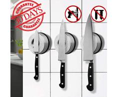 Messerhalter Magnetisch Edelstahl Saugnapf Messer Rack Kein Bohren erforderlich 5kg Tragkraft Starke Magnetkraft Wiederverwendbar mit Mehrzweck-Werkzeug Organizer für Küche Office Laundry room 1STÜCK