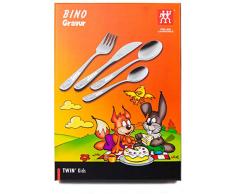 ZWILLING 07009-210 Kinderbesteck-Set Bino, Für Kinder ab 3 Jahren, 18/10 Edelstahl, 4-teilig, mit Gravur, Edelstahl
