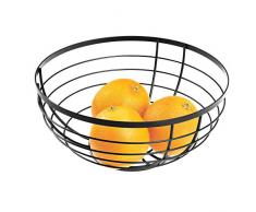 iDesign Austin Obstschale im offenen Design, runder Obstkorb aus Metall, mattschwarz