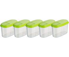 Kigima Schüttdosen Streudosen Vorratsdosen 1l 5er Set grün