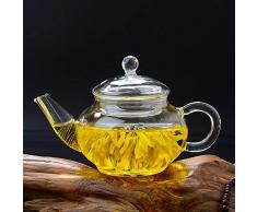 Glasteekanne Glas Teekanne Wasserkocher Teekannen Verdickte handgemachte hitzebeständige hohe Borosilikatglas Tee-Set sechs Topf Teeblase Teekanne Kung Fu Teetasse Spezialglas-Light_Grey