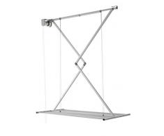 Foxydry Mini Deckenständer, vertikaler Wäscheständer, zusammenklappbar in Aluminium und Stahl (Grau, 150)