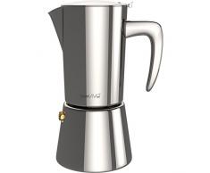 BonVivo Intenca, Espressokocher aus Edelstahl In Chrom-Optik, Für Vollmundigen Espresso, Klassischer Cafe Maker, Inhalt: Wasserkessel, Sieb Und Kaffeekanne, Für 6 Tassen