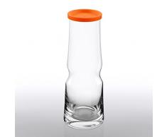Bohemia Cristal 093 012 087 Play of Colors Karaffe Circa 1000 ml aus Kristallglas mit Silikondeckel, Glas, orange