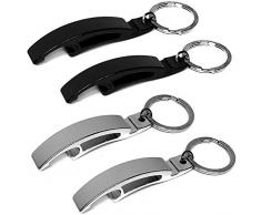 HAC24 4er Set Schlüsselring Flaschenöffner Schlüsselanhänger Kapselheber Kronkorken