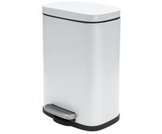 Spirella Kosmetikeimer 5 Liter Edelstahl mit Absenkautomatik und Inneneimer Akira Badezimmer Mülleimer Softclose Abfalleimer weiß
