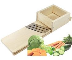 Krauthobel Sauerkrauthobel Gemüsehobel Holz mit 3 Messern und Schublade 56 cm