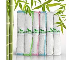 Lumoverda® Bambus-Allzwecktücher [6er Pack] - Reinigungstücher Set +Putzlappen waschbar - Extrem reißfest und saugfähig - Bambus Putztücher für Küche und Bad