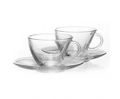 Ritzenhoff & Breker Rio Cappuccinotasse mit Untertasse, 4-tlg, Glas, 210 ml, 670349