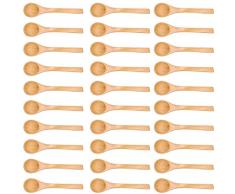 30 stücke Mini Handgefertigte Holzlöffel Kleine Holz Kinder Löffel eis Zucker Honig Kaffee Teelöffel Küche Gewürz Löffel