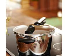 Fissler vitaquick / Induktions-Schnellkochtopf, (4,5l, Ø 22 cm), Edelstahl-Dampfkochtopf, 2 Garstufen, mit Einsatz, stapelbar, alle Herdarten - inkl. Dreibein