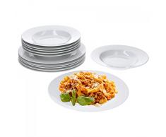 Van Well Trend 12-TLG. Tafelservice weiß für 6 Personen, Speiseteller + Suppenteller