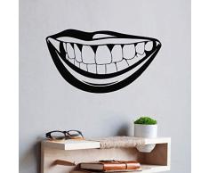 Vinyl wandaufkleber badezimmer dekoration zahnbürste gesundheit zahnpflege center aufkleber mädchen lächeln zahn decal42x23cm