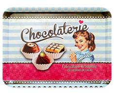 Lashuma Vintage Melamin Tablett, Motiv: Schokolade, Buntes Kunststofftablett rechteckig, Kuchentablett 50x37 cm