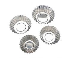 HugeStore 20 Stück Silber Edelstahl Muffinformen Muffinform Muffinförmchen Cupcake Förmchen Muffin-Form Backförmchen 7CM