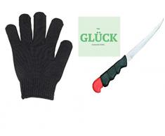STMK Filetier-Set, Filetiermesser + Filetierhandschuh+ gratis Glück Aufkleber